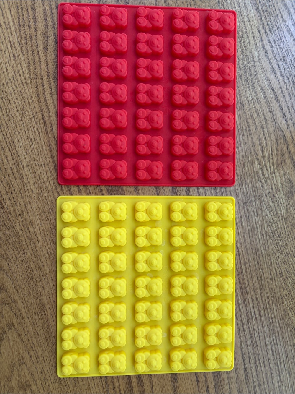 Red and Yellow Gummy Bear Silicone Mold Set of Two